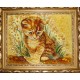 Картина котёнка с тарелкой