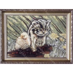 Картина Цыплёнок и котёнок