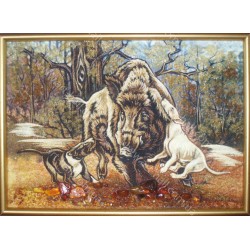 Картина Дикий кабан и охотничьи собаки