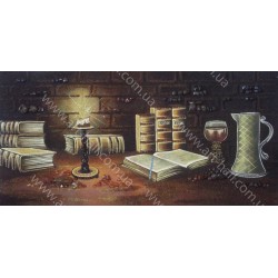 Картина Натюрморт книги при свече