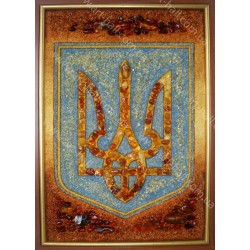 Герб Украины из янтаря